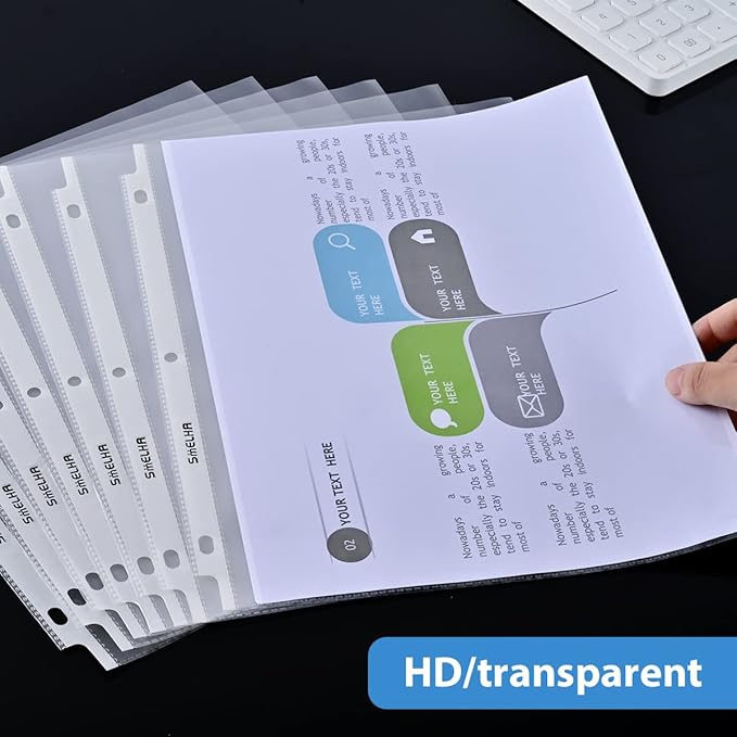 Sheet Protectors 200 Page,Page Protector 8.5" x 11" ，Upgraded Clear Plastic Page Protectors,for 3 Ring Binder, Top Loading Paper Protector with Reinforced Holes,Holds Multiple Sheets，Letter Size