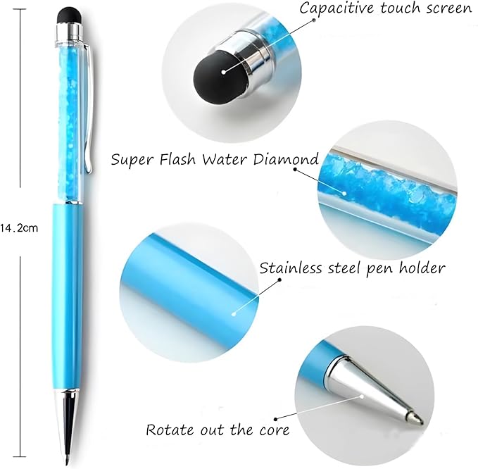 Yucold Customized Pens with Name/Logo - Touch Screen Stylus Ballpoint Pen, Perfect for Weddings, Business & Personalized Gifts (Black,100)