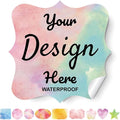AHEADGOODS Custom Stickers - Personalized Labels with Fancy Frame, 100 Labels (Vinyl, Waterproof, Adult, Custom, Business, Thank You, Bottle, Packaging)