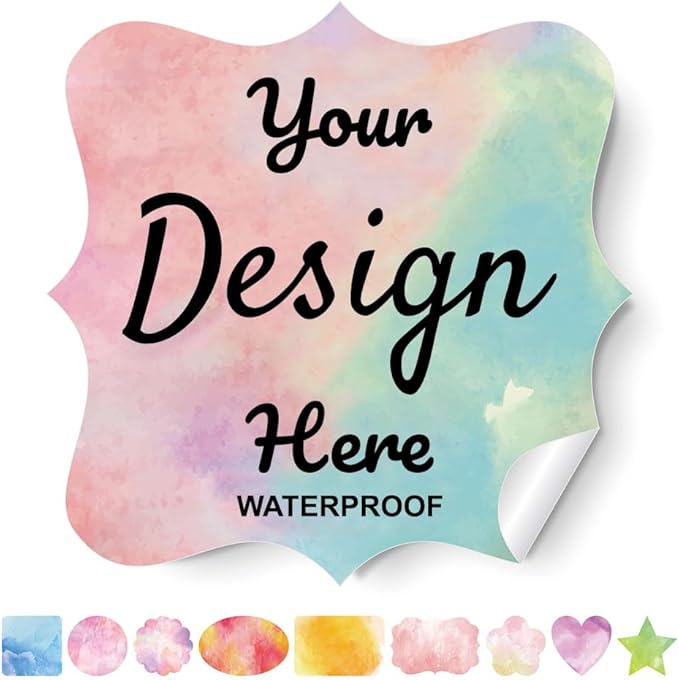 AHEADGOODS Custom Stickers - Personalized Labels with Fancy Frame, 100 Labels (Vinyl, Waterproof, Adult, Custom, Business, Thank You, Bottle, Packaging)