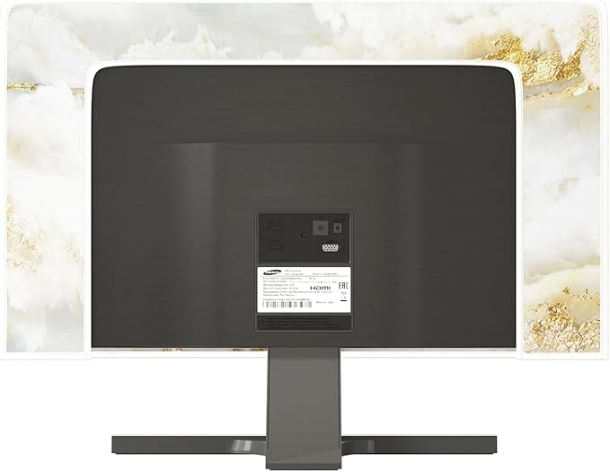 Baocicco White Gold Waterproof TV Display Screen Cover with Abstract Texture Marble Design 45, 46, 47, 48 Inch Television Covers Sleeve Compatible with LCD LED PC Desktop and Home Hanging TV