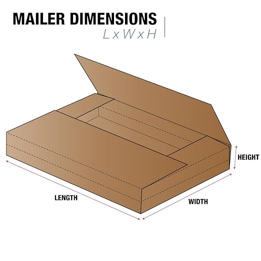 Tape Logic TLM14112BFK Easy-Fold Mailers, 14 1/4" x 11 1/4" x 2", Kraft (Pack of 50)