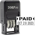 ZIGEL D50 Date Stamp with Paid - Self Inking Date Stamp - Black