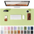 YSAGi Leather Desk Pad Protector, Office Desk Mat, Large Mouse Pad, Non-Slip PU Leather Desk Blotter, Laptop Desk Pad, Waterproof Desk Writing Pad for Office and Home (Peak Green, 23.6" x 13.8")