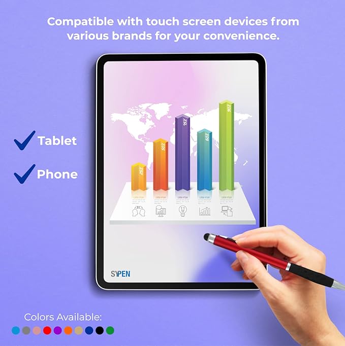 SyPen Personalized Pens With your Custom Logo or Text-600 Pack Bulk-for Businesses, Parties, and Events, 2 in 1 Ballpoint Pen & Stylus for Touchscreen Devices, Silver Barrel, Black Ink