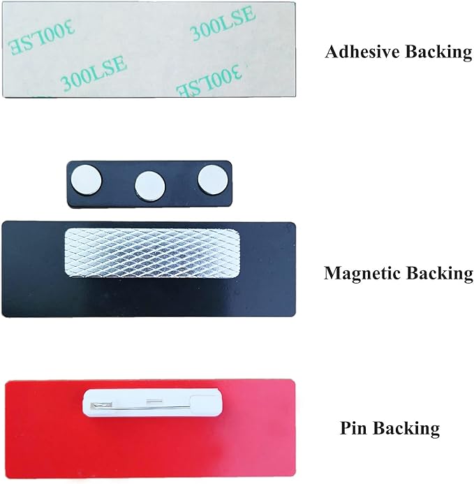 Custom Engraved Name Tag Badges for Business, Personalized Identification with Pin, Magnetic, Adhesive, or Blank Backing, 1"x3", Rose Gold/Black Text