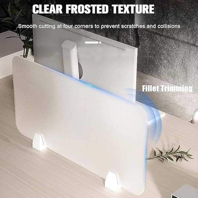 RCJCQSR Acrylic Frosted Privacy Free Standing Screen, Visual Distractions Privacy Panel Portable Desk Divider Guard for Table Top Workstation for Home Office(Size:120x30cm(47.2x11.8))
