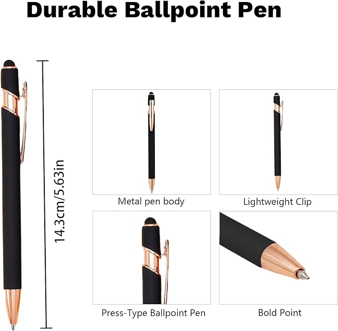 CRME Bulk Custom Pens Personalized Customized Engraved Writing Pen with Name Logo Soft Grip Ball Point Pen for Men Women Smooth Writing Black Ink for Graduation Journaling Signature Purple Pens