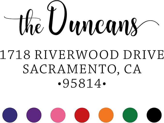 The Duncans Personalized Self-Inking Address Stamp | Envelope Return Address Stamp for Couples and Families | Custom Rubber Address Stamp (1, Xtra Wide)