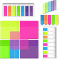 BAYTORY 700 Sheets Transparent Sticky Notes, Clear Bright Waterproof 3 x 3 inch See Through Memo Pad, Self-Adhesive Translucent Writable Index Tabs for Annotating Book, Office & School Study Supplies