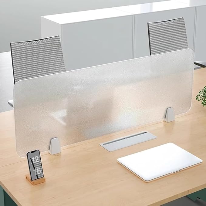 RCJCQSR Acrylic Frosted Privacy Free Standing Screen, Visual Distractions Privacy Panel Portable Desk Divider Guard for Table Top Workstation for Home Office(Size:50x30cm(19.7x11.8))