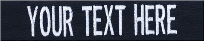 Custom Uniform Name Tapes Solid Colors. Made in The U.S.A. Ships Under 24 Hours. Dark Blue Fabric, 5 Inch Sew on