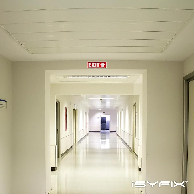 iSYFIX Exit Signs 12 Pack 12x4 Inch with Directional Up Arrows - Rust Free Aluminum, Laminated for UV, Weather, Scratch Resistance - Ideal for Offices, Schools, Theaters, Restaurants