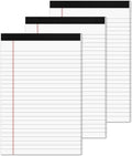 Aidunmis 3 Pack Small Legal Pads 5x8 White Notepads Paper Tablets 5x8 Legal Pad 80 GSM Lined Note Pads of Paper 5x8 College Ruled Writing Pads 30 Sheets/Pad, 25 Lines Note Pads for School, Office