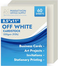 MOS Off-White Cardstock Paper 8.5 x 11 Inch (60 Sheets) — Heavyweight Cream Card Stock for Invitations, Menus, Certificates, Crafting, Business, Printer Compatible