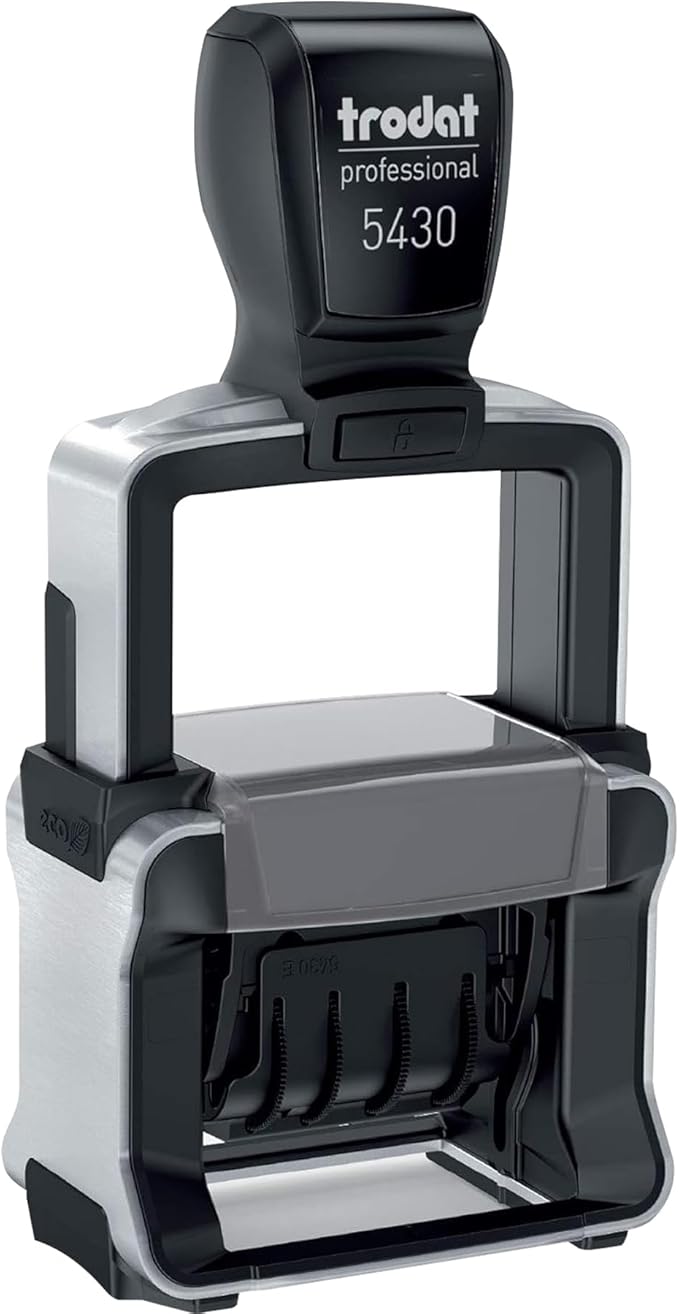 Trodat 5430 Professional Self-Inking Date Stamp with Posted - Black Ink