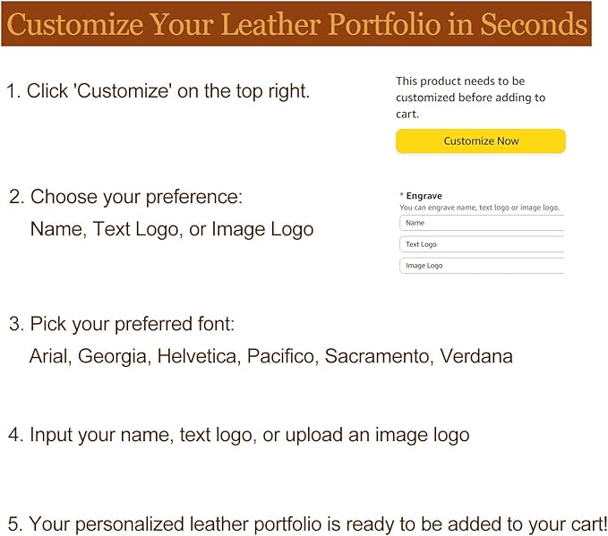 Geslun Personalized Genuine Leather Portfolio, Legal Size 8.5 x 14 Pad Holder, Custom Engraved Business Padfolio for Men Women, Zip 14" Laptop Organizer, Professional Notepad Folio, Brown, Oil Tanned