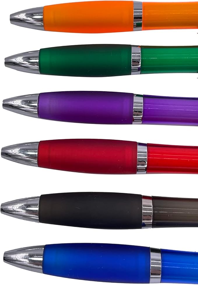 HEYZARDA Personalized Pens with Name Custom Text Logo Retractable Customized Ballpoint Pens for Church Office Business 100 Pcs, Blue