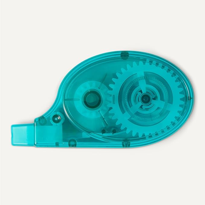 Amazon Basics White Out Correction Tape with Dispenser, 39.3ft, 4-Count Pack, Easy to use, Fast, Clean and Tear-Resistant Tape Office or School Supplies, Green, Orange, Purple, Red, Blue