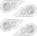 JEFURE 4 Pcs Correction Tape, 39.4 Ft White Wrong Out Tear-Resistant Bulk, Instant Corrections Easy To Use Applicator for School, Office, Note Taking, Journal (Tape Width 0.2 in, Clear)