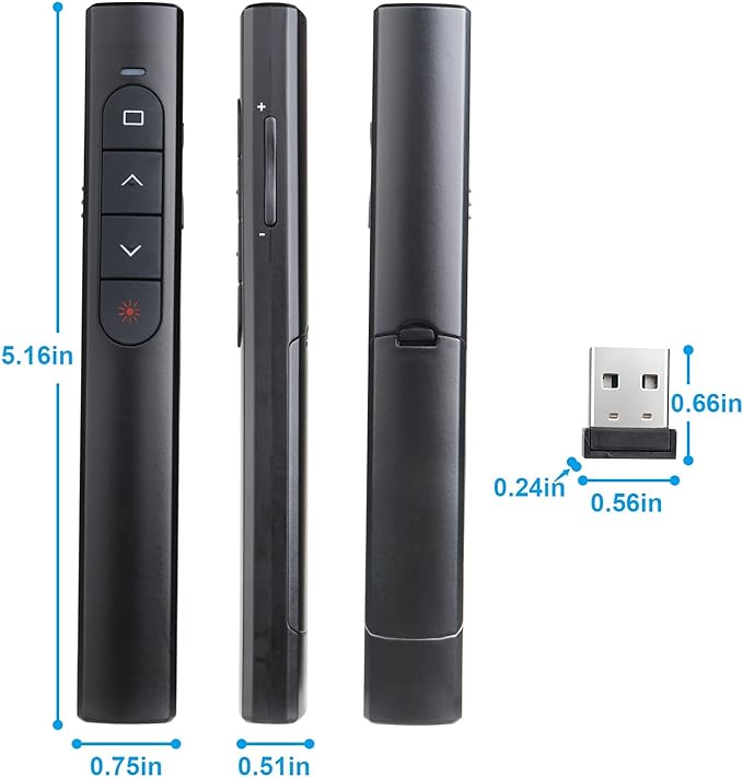 （4 Units） Wireless Presenter Remote, Presentation Clicker with Hyperlink & Volume Remote Control PowerPoint Office Presentation Clicker for Keynote/PPT/Mac/PC/Laptop