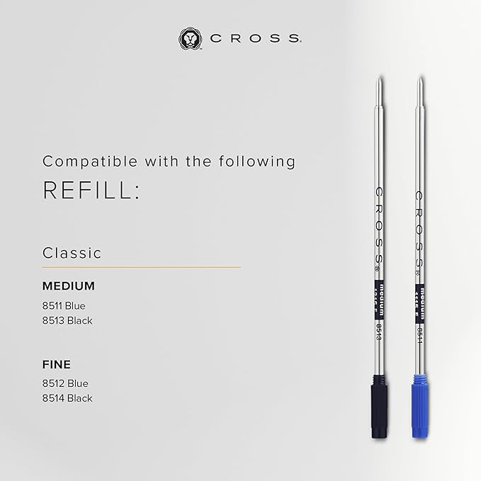 Cross ATX Refillable Ballpoint Pen Presented in a Luxury Gift Box - Medium Point, Black Ink, Pure Chrome