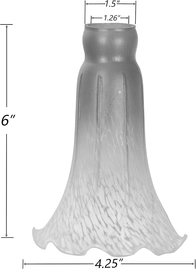 Bieye LS27 Lily Flower Blown Glass Lampshade (Orange Brown, Opening I.D. 1.26" x O.D. 1.5")