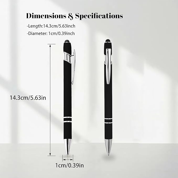 CRME Custom Engraved Ballpoint Pens Bulk Customized Metallic Printed Name Pens Black Ink Personalized Pen with Text Business Logo Smooth Writing for Professionals Friends Church Blue Pen