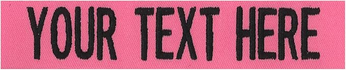 Custom Uniform Name Tapes Solid Colors. Made in The U.S.A. Ships Under 24 Hours. Pink Fabric, 4 Inch Hook Fastener (Uniform Ready Fastener)