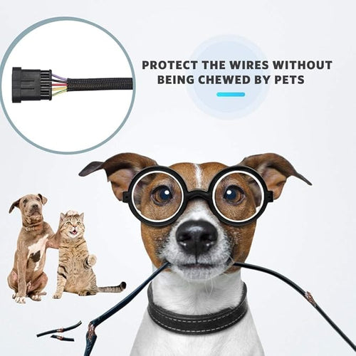 10ft - 1/4 inch Cord Protector Wire Loom Tubing Cable Sleeve Split Sleeve for USB Cable Power Cord Audio Video Cable - Management for TV Computer - Protect Cat from Chewing Cords - Black