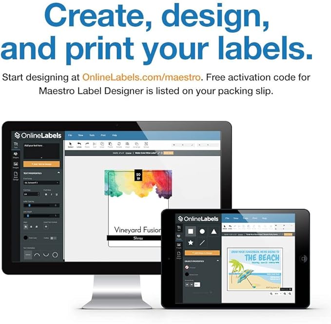 4 x 2 Rectangle Mailing Labels - Permanent, White Matte - Address, Shipping, Gift - Pack of 10,000-1,000 Sheets - Inkjet/Laser Printers - Online Labels