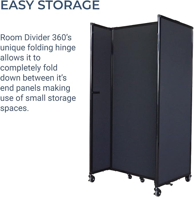 Versare Straightwall Sliding Portable Wall Partition | Freestanding Office Dividers | Locking Wheels | Temporary Room Separator | 7'2" Wide x 4' Tall Mocha Fabric Panels