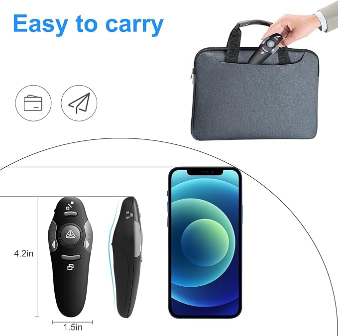 (4 Units) Wireless Presentation Clicker for PowerPoint, Wireless Presenter Remote with Laser Pointer Slide Clickers for Mac/Windows/Linux, Computer/Laptop, Google Slide/PPT/Keynote