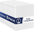 1-Inch 3-Ring-Binder with Pockets, 1'' Basic Binders 1-inch View Round Binders Holds 200 Sheets US Letter Size 8.5'' x 11'' - Bundle Packs Perfect for Home, Office, and School (1-inch)