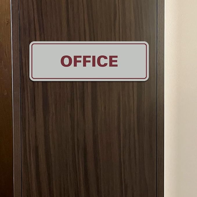 Signs ByLITA Standard Office Sign - Professional Business Signage - Easy to Install (Black/Silver) - Large 1 Pack