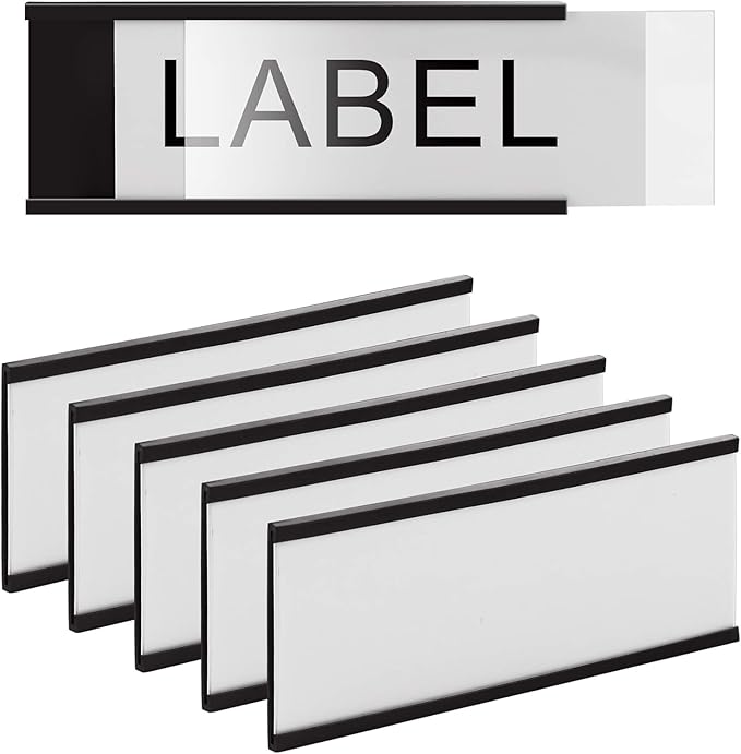 LLPT Magnetic Label Holder 3" x 1" 26 Packs C Channel 300g White Paper Cards Protective Film Strong Removable for Shelf White Board Toolbox Metal Wall Cabinet Drawer(MH31026)