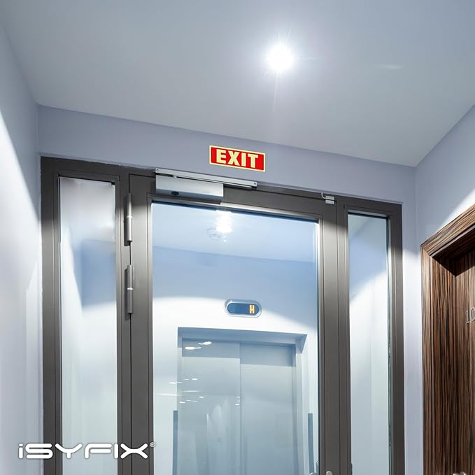 iSYFIX Exit Glow in the Dark Sign – 12 Pack 12x4 Inch – 40 mil Thick Polystyrene Plastic Sign, Laminated UV, Scratch & Fade Resistance, Waterproof, Indoor & Outdoor