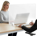 Acrylic Free Standing Screen, Desk Divider for Students and Desk Privacy Panel for Home Office, Partitions for Table Top Workstation, Portable Cubicle Panel for Work, 15.7" x 24", Premium Frosted