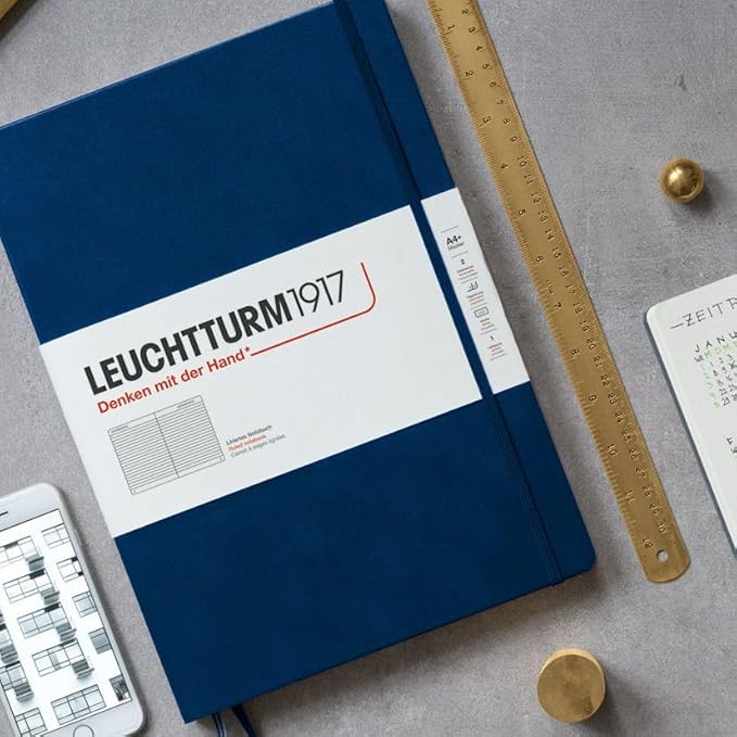LEUCHTTURM1917 - Notebook Hardcover Master Classic A4+ - 235 Numbered Pages for Writing and Journaling (Sage, Dotted)