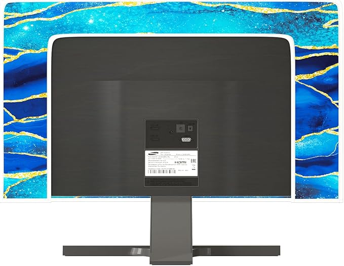 Baocicco Royal Blue Marble Waterproof TV Cover 80 Inch Creative Design Monitor Accessories Laptop TV LCD Screen Television Decoration for Tablet LED LCD OLED TVs Decorations