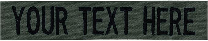 Custom Uniform Name Tapes Solid Colors. Olive Drab Ripstop, 3.5 Inch Hook Fastener (Uniform Ready Fastener)