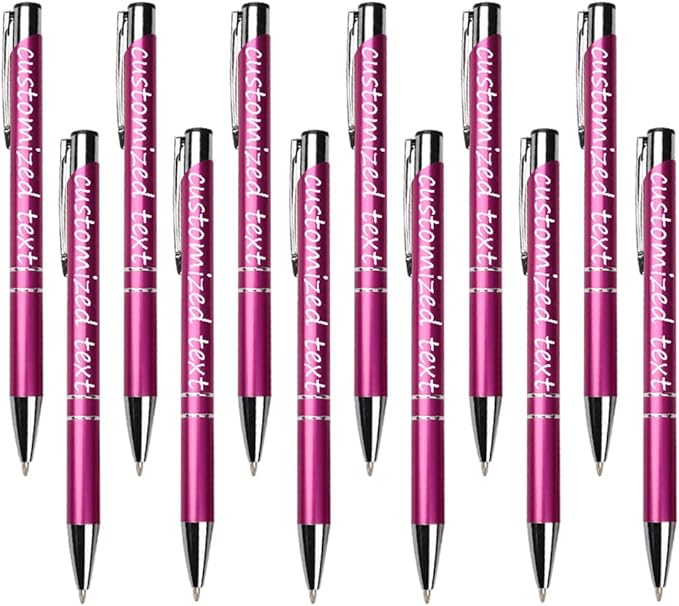 Yucold Customized ballpoint pens in bulk, personalized ballpoint pens with free engraving, for use in companies, enterprises, graduation anniversaries (Rose pink,260)