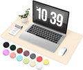Desk Pad Protector, Leather & Suede Desk Mat, Non-Slip Desk Pad Mat, Large Mouse Pad, Waterproof Desk Blotter Mat, Desk Cover for Office, Home (Beige, 23.6" x 13.7")