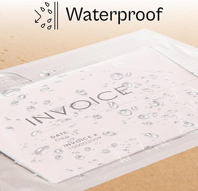 PSBM 500 PCS 9.5 x 12 Inch Clear Blank Packing List Envelopes, Shipping Documents Pouches/Sleeves for Mailing Labels, Invoices, Documents and Packing Slips