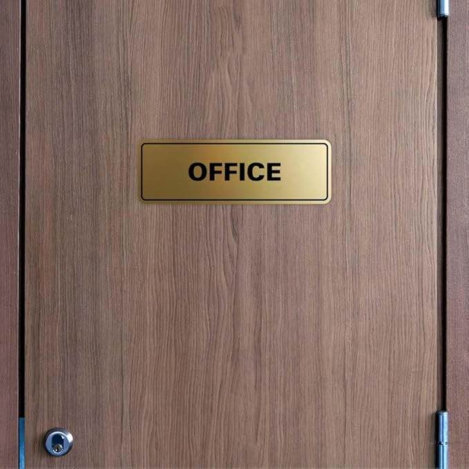 Signs ByLITA Standard Office Sign - Professional Business Signage - Easy to Install (Dark Brown) - Large 2 Pack