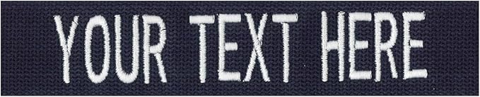 Custom Uniform Name Tapes Solid Colors. Made in The U.S.A. Ships Under 24 Hours. Blue Webbing, 3.5 Inch Sew on
