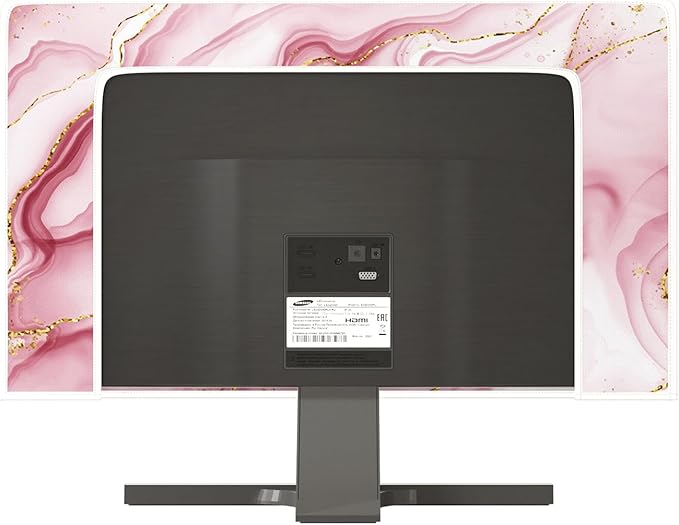 Baocicco Gold Pink Marble Waterproof TV Display Screen Cover 40, 41, 42, 43 Inch TV Accessories Laptop TVs LCD Screen Decoration for Tablet Anti-Static Dustproof Protective for Home Office