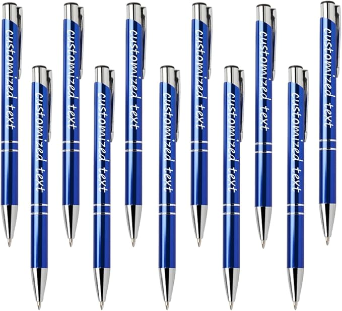 Yucold Customized ballpoint pens in bulk, personalized ballpoint pens with free engraving, for use in companies, enterprises, graduation anniversaries (Royal blue,26)