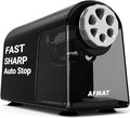 AFMAT Electric Pencil Sharpener for Classroom, 6 Holes, Heavy Duty Pencil Sharpeners for Home, Pencil Sharpener Plug in for 6-11mm Pencils, Auto Stop, Super Fast, Save Pencils, PSX2