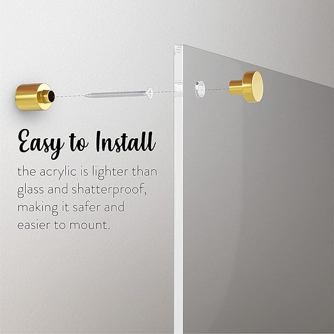 Acrylic Dry Erase Board for Wall with Stylish Border - Shipped Next Day, Made in USA, Non-Magnetic Whiteboard, Wall Mounted Board, Easy to Clean (Clear - 11x14)